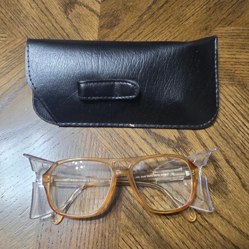 Titmus T900 Tan Safety Glasses Aviator Z87-2 Bifocal with Side Shields and Case
